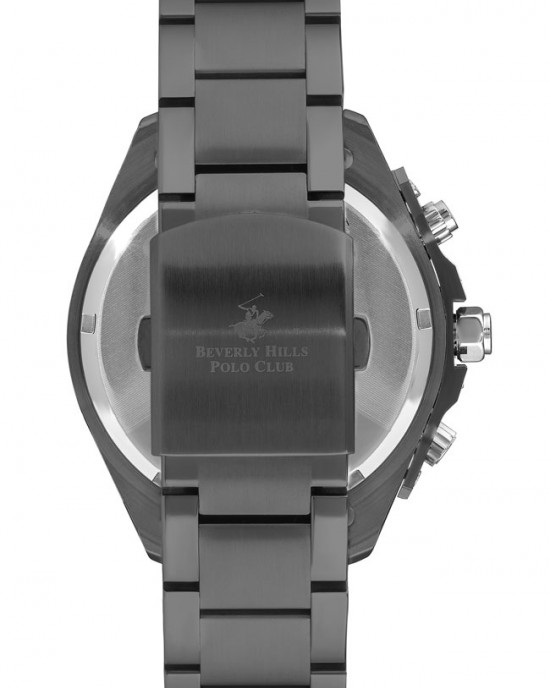 BEVERLY HILLS POLO CLUB, Black Stainless Steel Bracelet Multifunction BEVERLY HILLS