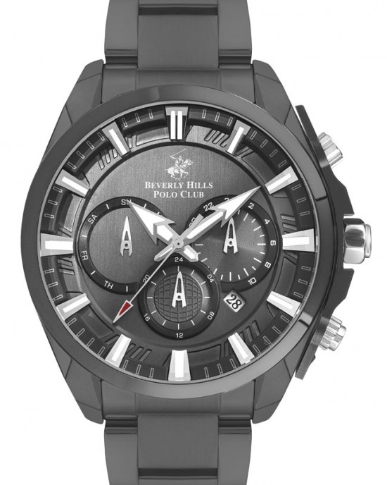BEVERLY HILLS POLO CLUB , Black Stainless Steel Bracelet Multifunction BEVERLY HILLS