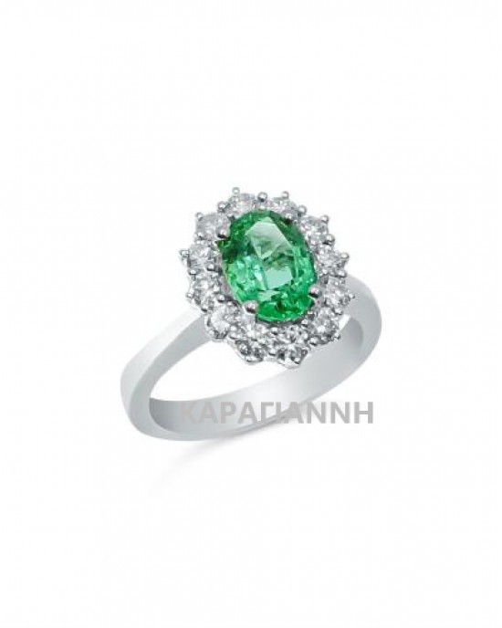 DIAMOND RING WITH EMERALD AND DIAMOND RINGS 