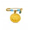 Baby pin christian charm, K9 yellow gold
