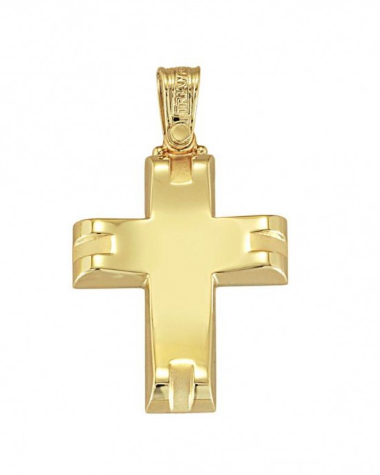 TRIANTOS cross, K14 yellow gold. CROSSES