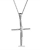 Cross K18 with diamonds and chain, white gold  BAPTISM CROSSES FOR GIRLS