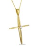 Σταυρός Κ18 με διαμάντια και αλυσίδα, κίτρινος χρυσός. ΒΑΠΤΙΣΗ ΓΙΑ ΚΟΡΙΤΣΙ