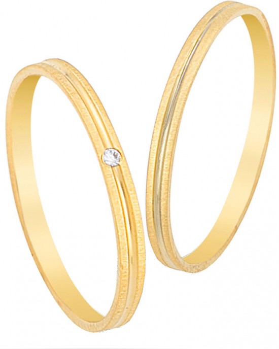 Wedding rings K14, yellow gold ENGAMENT RINGS